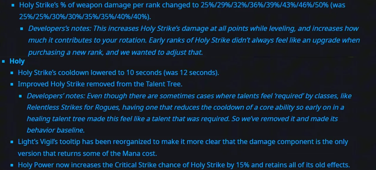 Blizzards Paladin-Patchnotes vom 24. September im Video: neue Waffenschaden-Ränge von Heiliger Stoß, die Abklingzeit von 10 Sekunden und der entfernte Improved Holy Strike