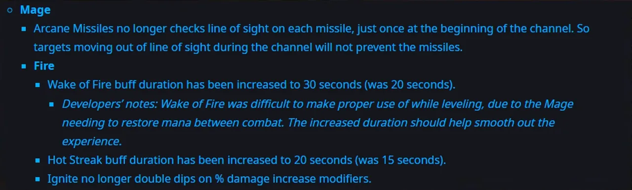 Blizzards Magier-Patchnotes vom 24. September im Video: Feuersog auf 30 Sekunden erhöht, Aufwärmen auf 20, mit der Leveling-Begründung der Entwickler