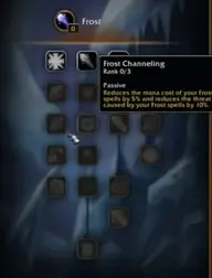 WoW Forever Mage Frost talent tree in the community demo calculator, showing the Frostbite, Ice Lance, Shatter and Winter's Chill layout