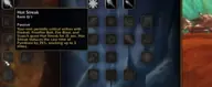 Hot Streak talent tooltip in the WoW Forever Mage demo, showing Fireball, Frostfire Bolt, Fire Blast and Scorch crits cutting Pyroblast cast time by 25 percent