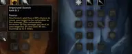 Improved Scorch talent tooltip in the WoW Forever Mage demo, showing a 33 percent chance per rank to apply a 3 percent Fire vulnerability that stacks five times