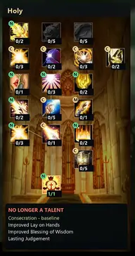WoW Forever Paladin Holy talent tree in the community demo calculator, ending in the new one-point Light's Vigil
