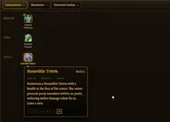 Tooltip von Stoneskin Totem im Zauberbuch des WoW-Forever-Schamanen: ein Totem, das Gruppenmitglieder im Umkreis von 20 Metern schützt und erlittenen Nahkampfschaden verringert