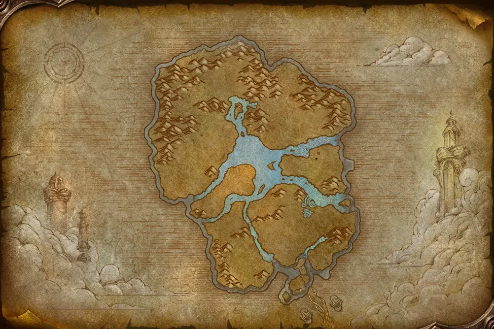 Zephras Isle world map artwork from the WoW Forever beta client