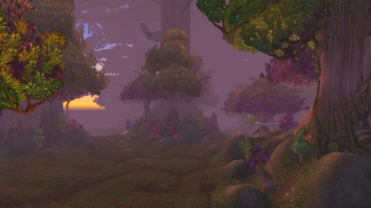 Ashenvale forest path in Blizzard’s official WoW Forever lighting gallery