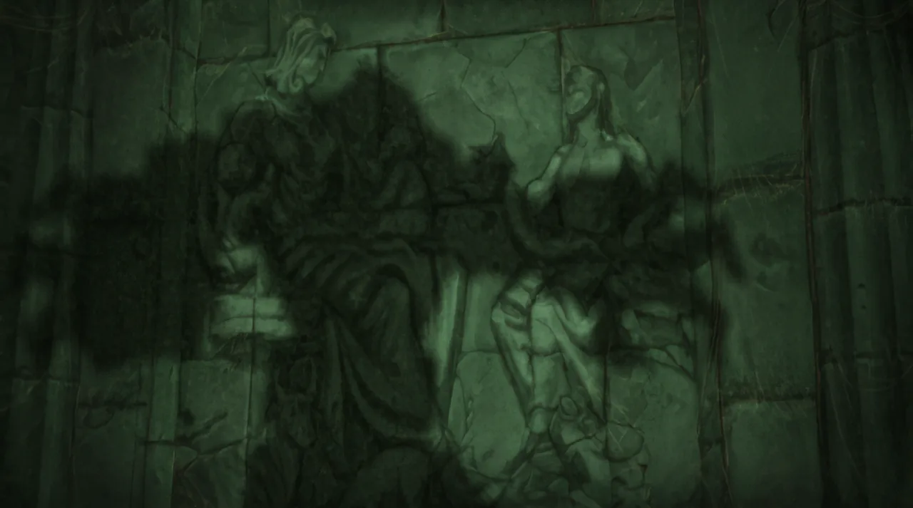 WoW Forever beta Uldaman loading artwork showing green-lit carved stone figures on a cracked wall