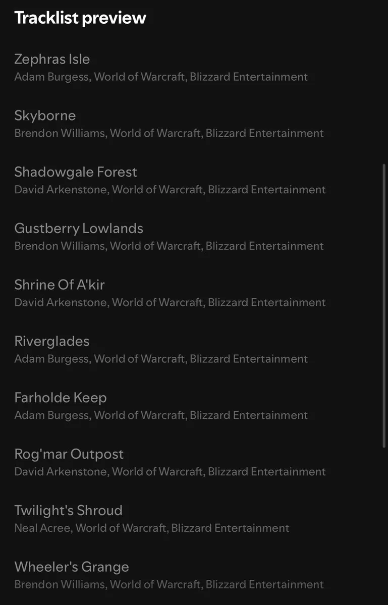 The Forever soundtrack tracklist preview from Adam Burgess’s October 5 post, ten track titles from Zephras Isle to Wheeler's Grange